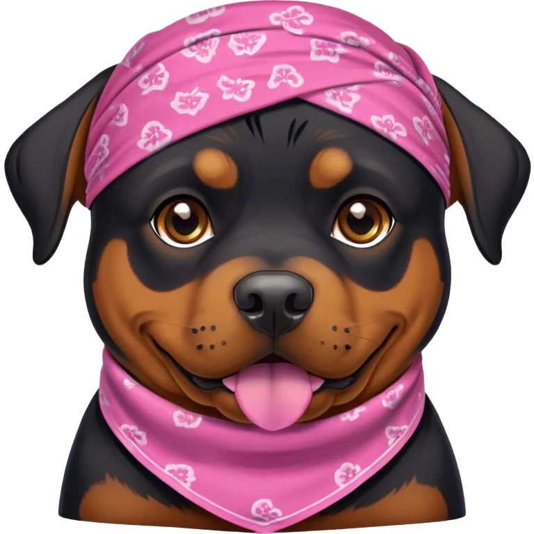 Rottweiler with pink bandanna  emoji