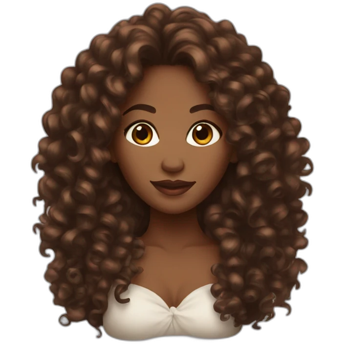 Beautiful black woman with long brown curls emoji