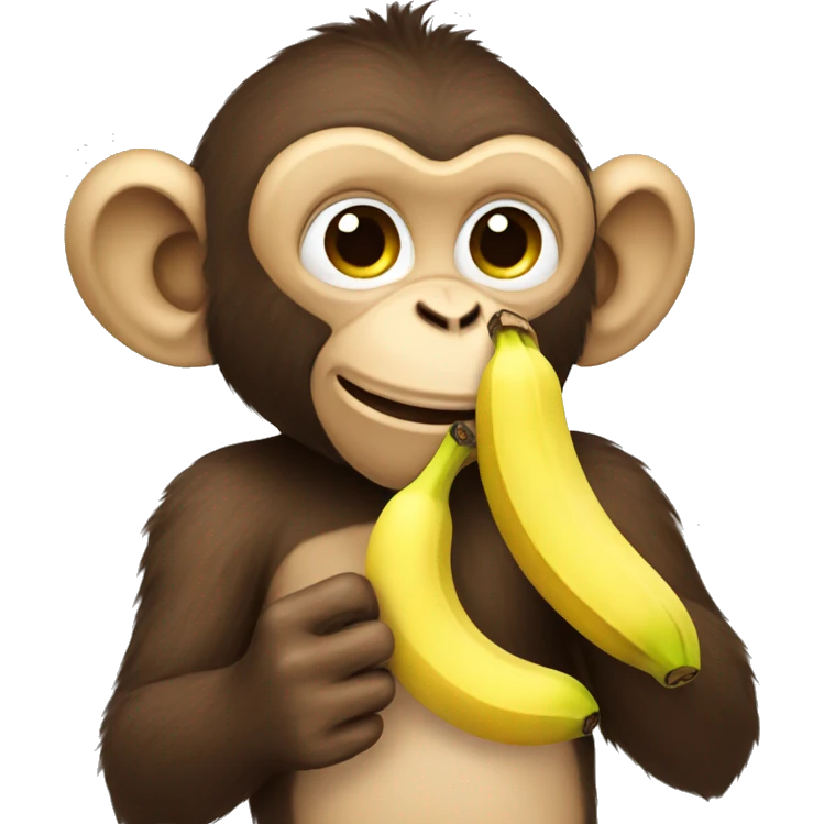 Monkey eating bananas emoji