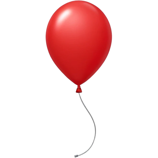 red baloon attached to red long skinny baloon  emoji