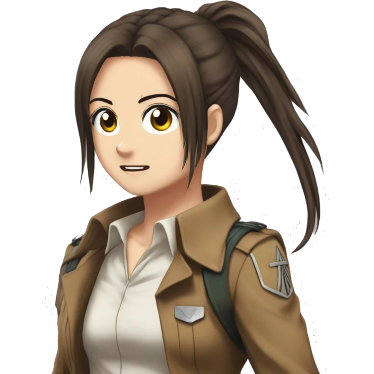 Sasha Braus brown hair hair in a ponytail anime attack on titan emoji