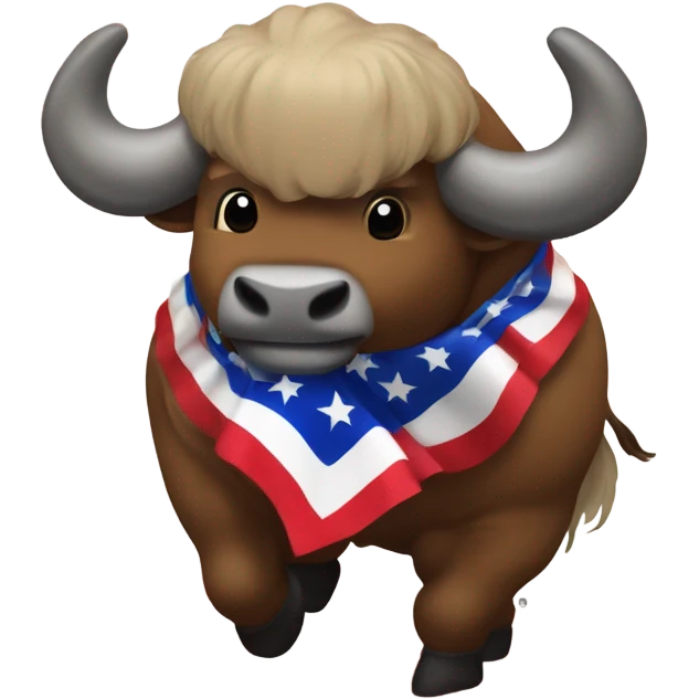 Buffalo dancing with American flag emoji