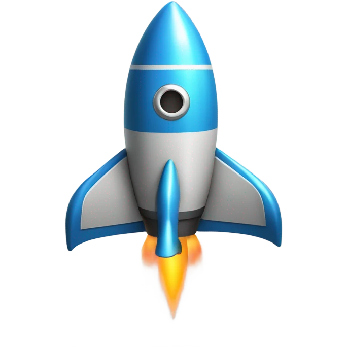 Rocket ship with two balls on the side  emoji