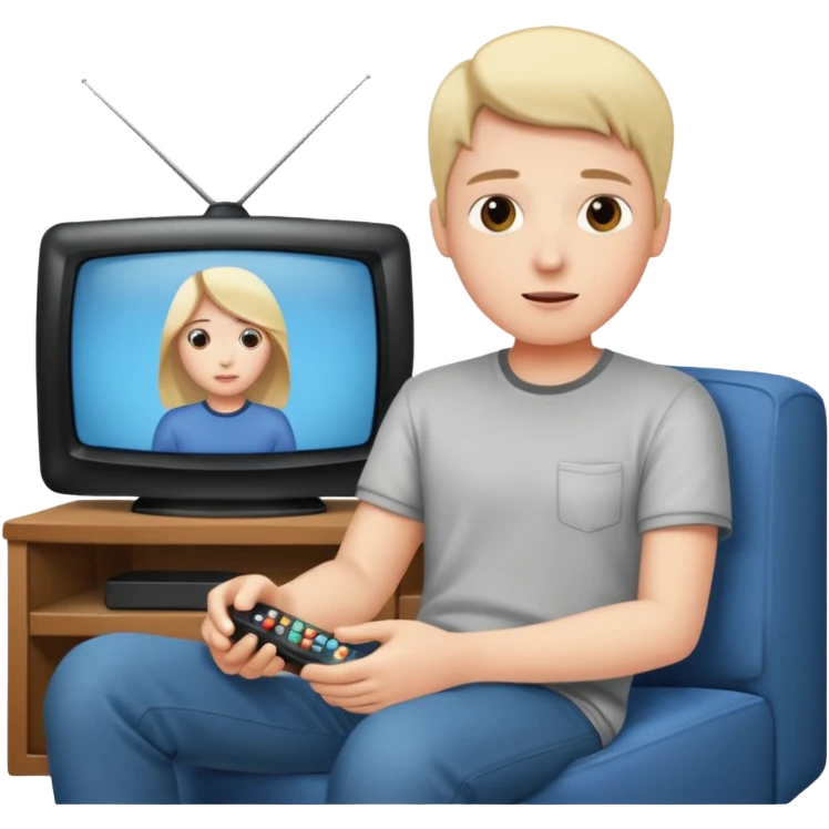 person watching a movie on the TV in their living room emoji