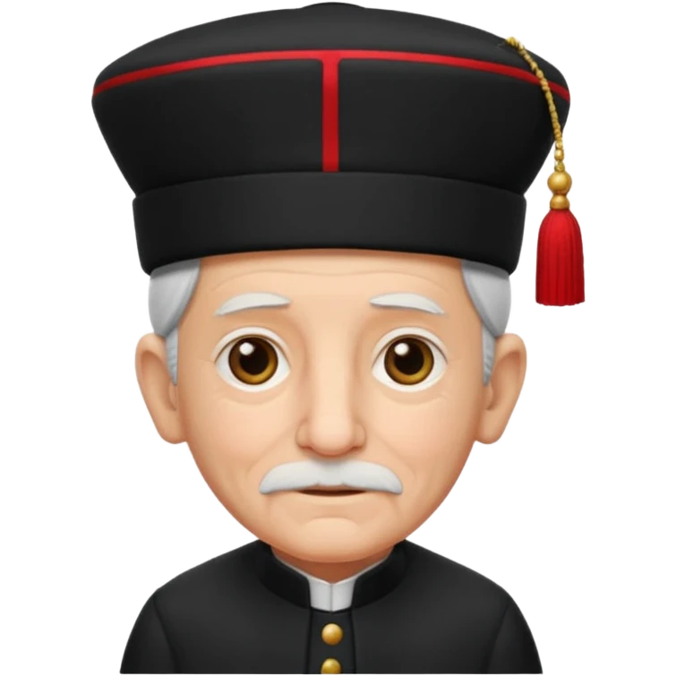 black suited old with fes hat emoji