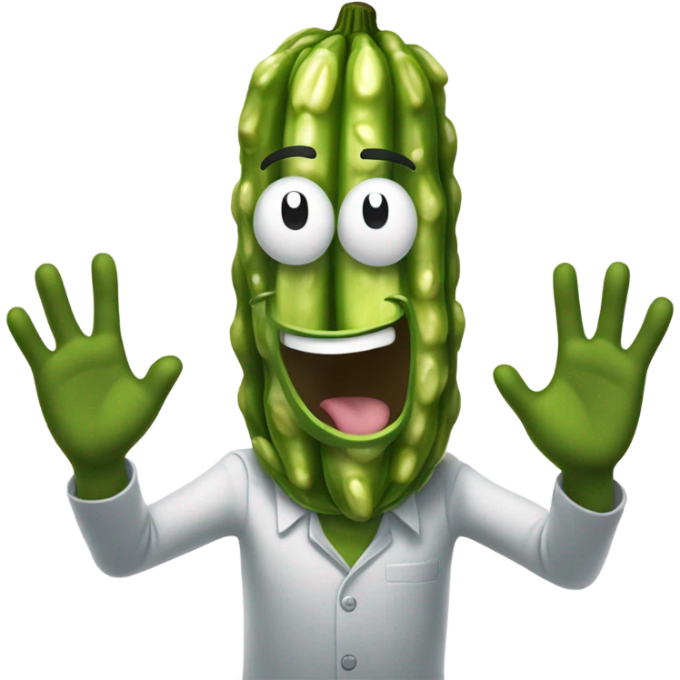 Pickle Rick (with happy hands) emoji
