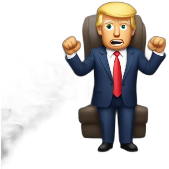 Donald Trump en train de faire un discours devant un pupitre emoji