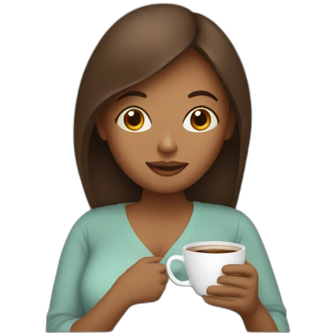 Pregnant woman with coffee emoji