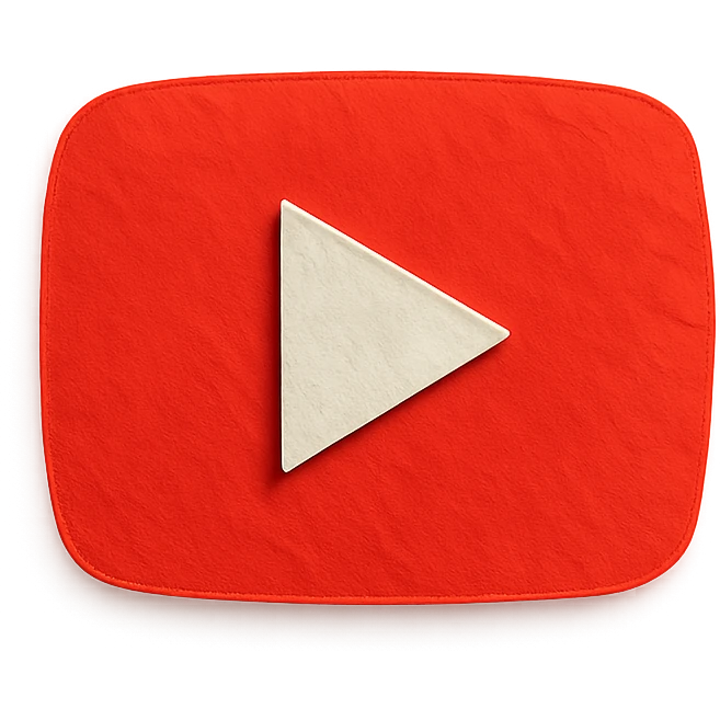 paper craft style YouTube logo emoji
