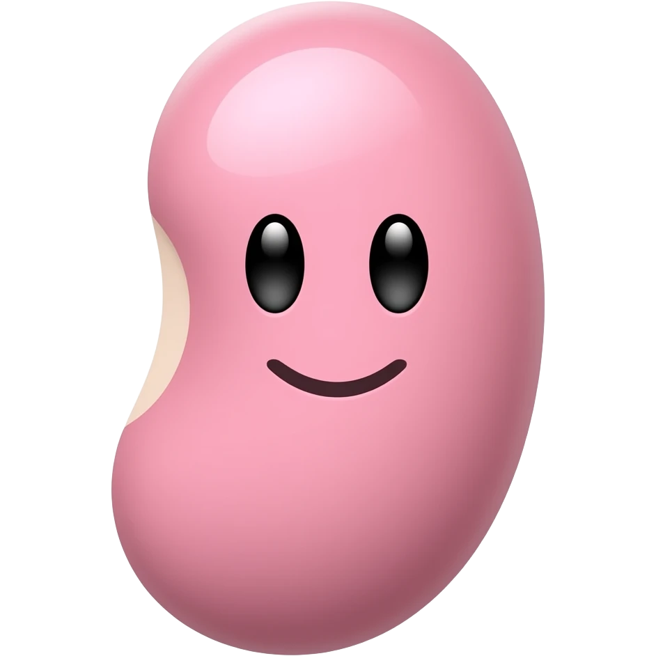 pink happy bean emoji