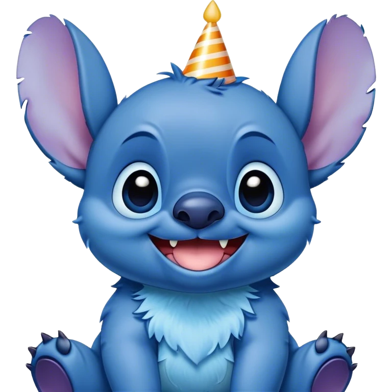 Stitch saying happy birthday emoji