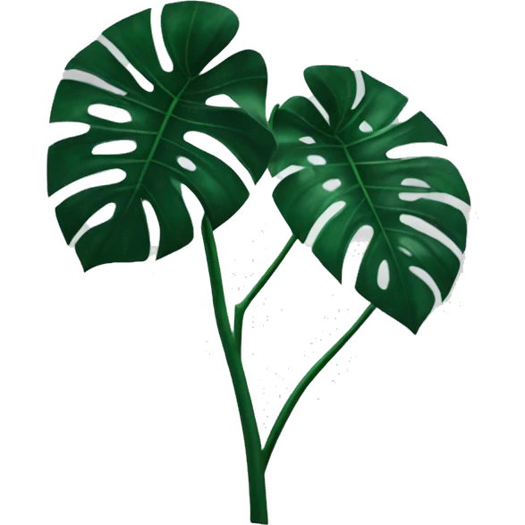 Make a dark green monstera leaf emoji