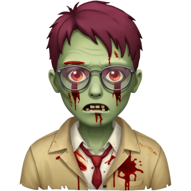 zombie wtih glasses  emoji