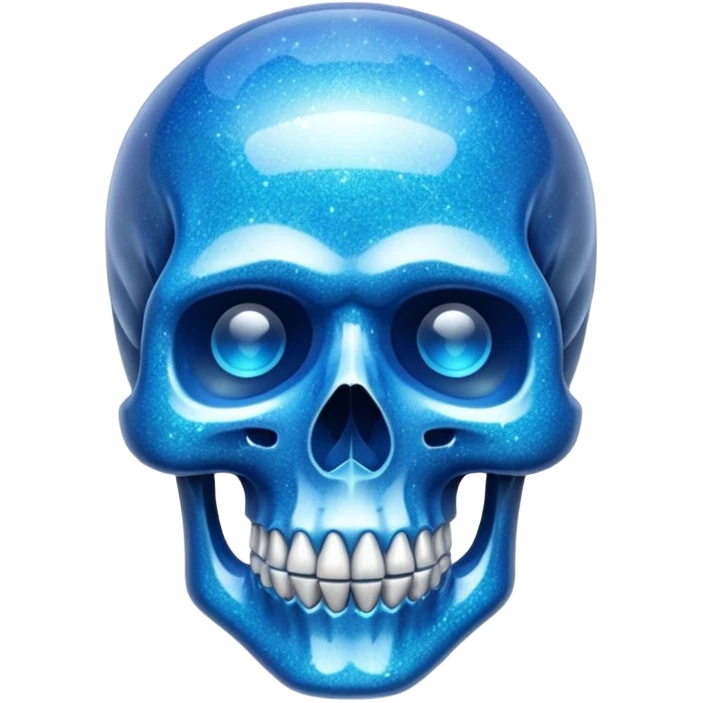 glitter azul skull crystal emoji