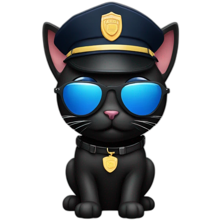 a-black-cat-with-sunglasses-and-a-police-cap emoji