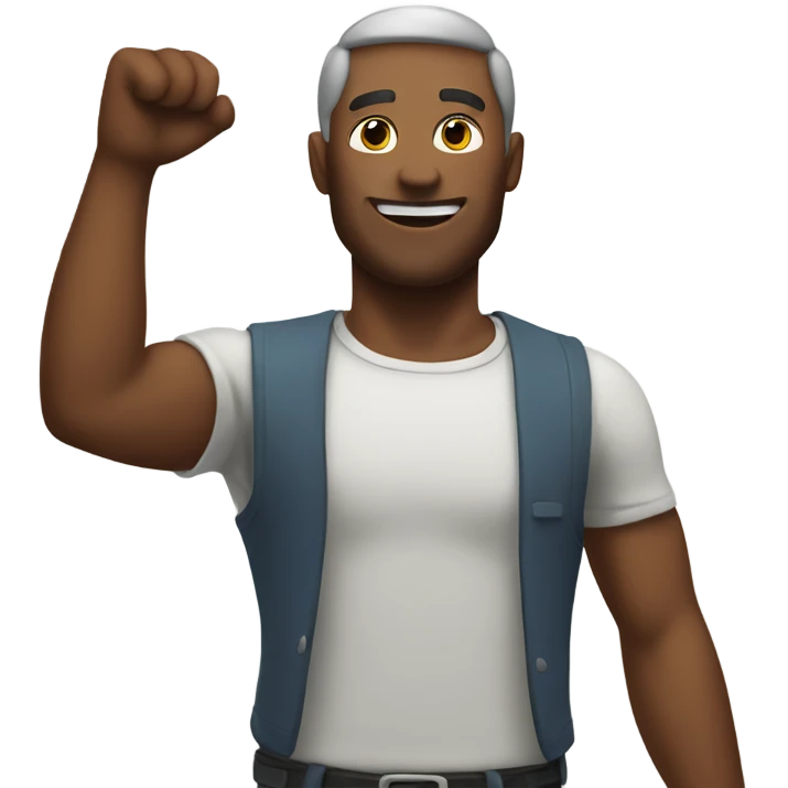 man with arms up emoji
