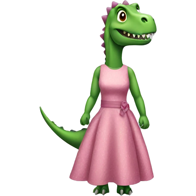 Dinosaur wearing a dress emoji