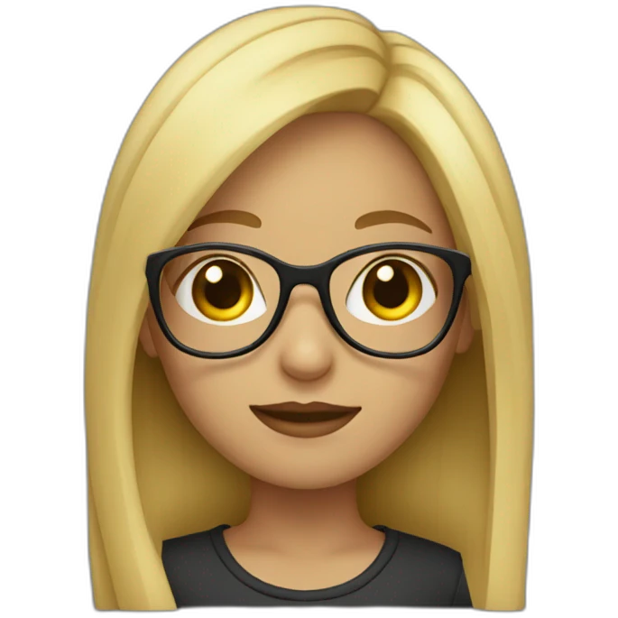 girl with blond hair and glasses emoji