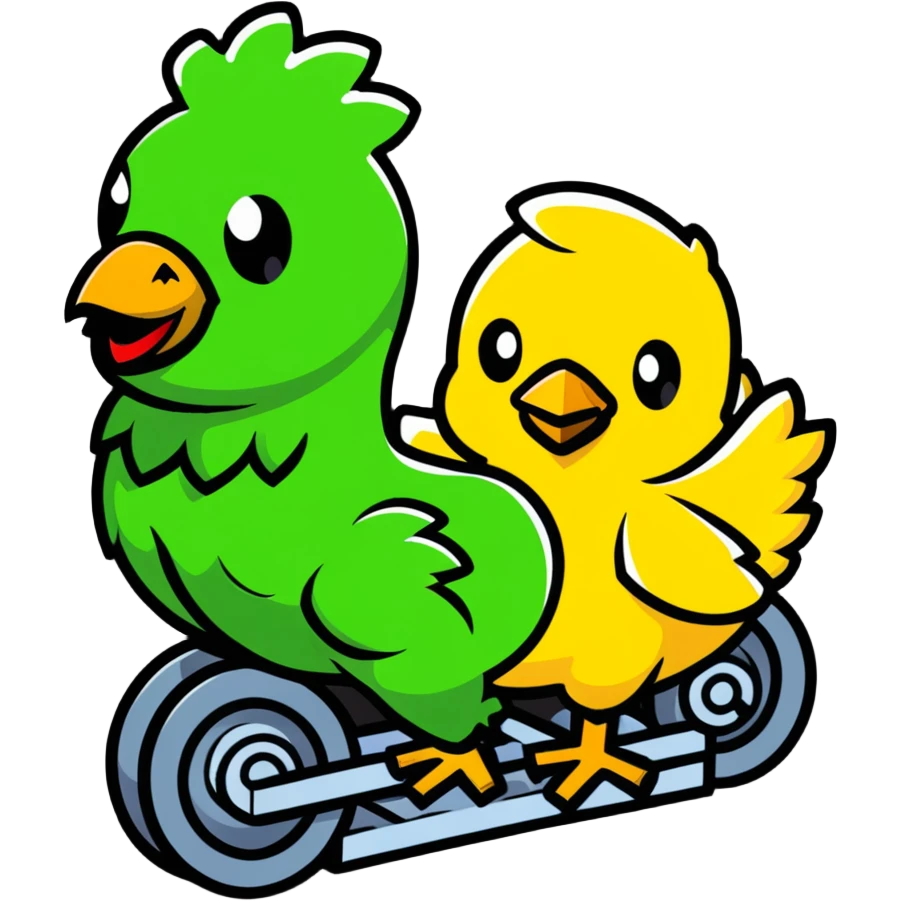 Minecraft creeper riding a chicken emoji