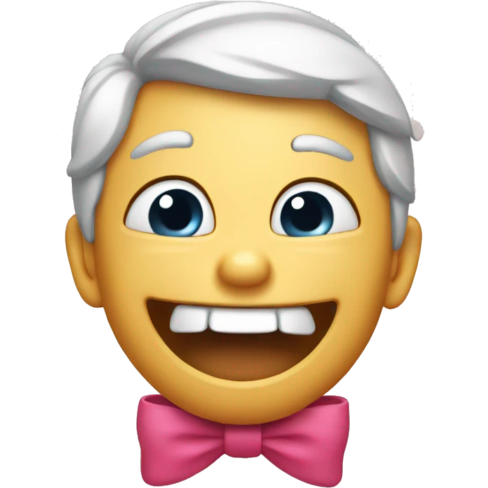 Laughing face wearing a bow emoji