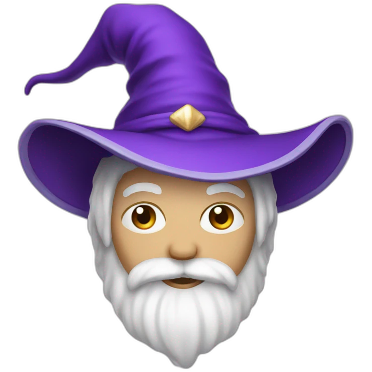 wizard purple hat with white beard emoji