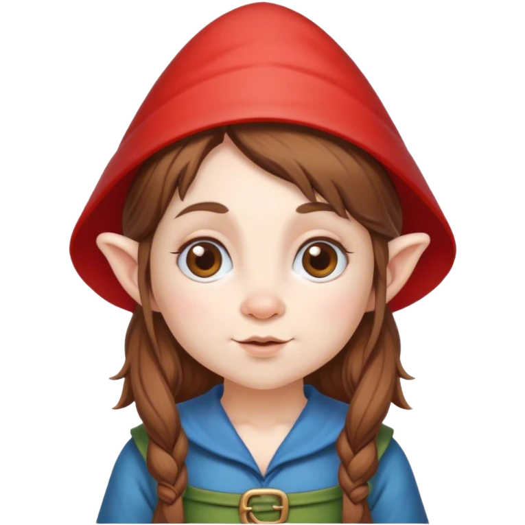 a female gnome with brown hair emoji