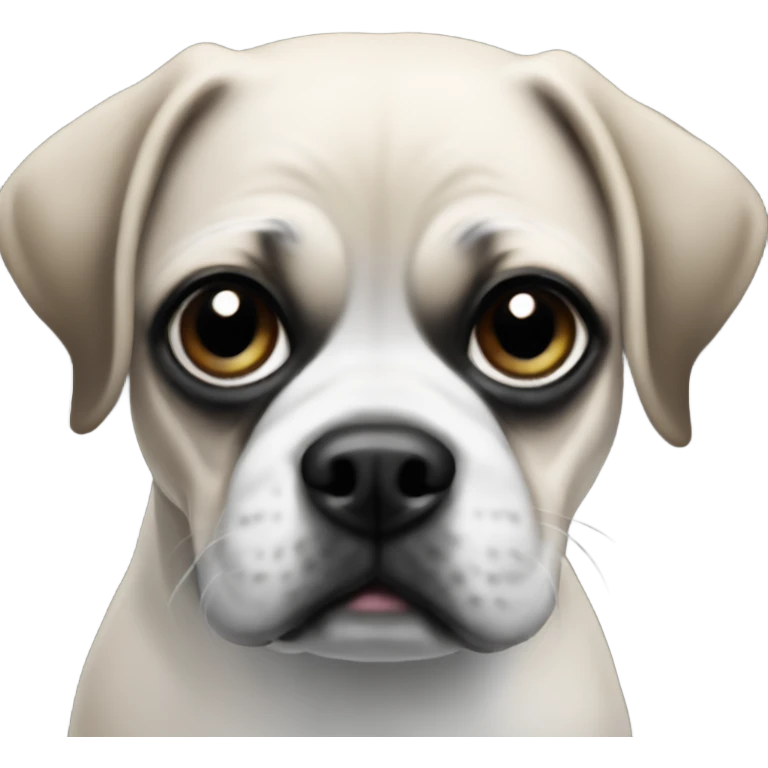 Black and white puggle emoji