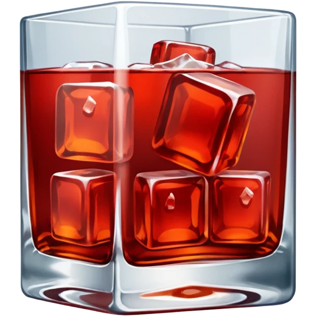 negroni without fruit in the glas but one big icecube emoji