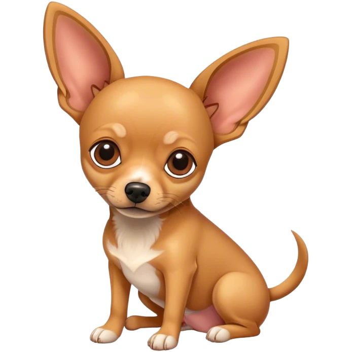A dog cross between pinscher and chihuahua, beige  emoji