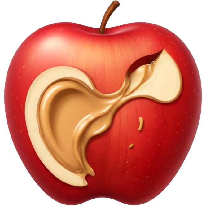 apple with peanutbutter emoji