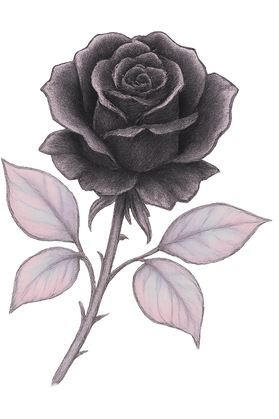 emo black rose, pastel colors emoji