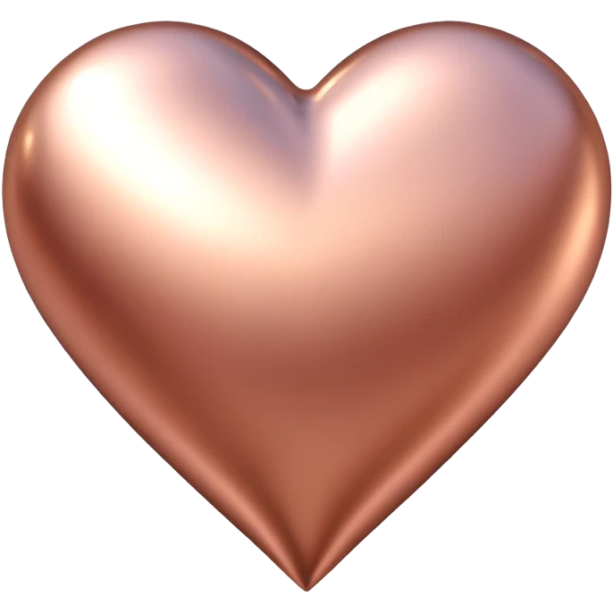 Glowing rose gold heart with soft light effect emoji