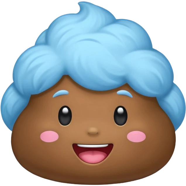 blue colors kawaii poop emoji