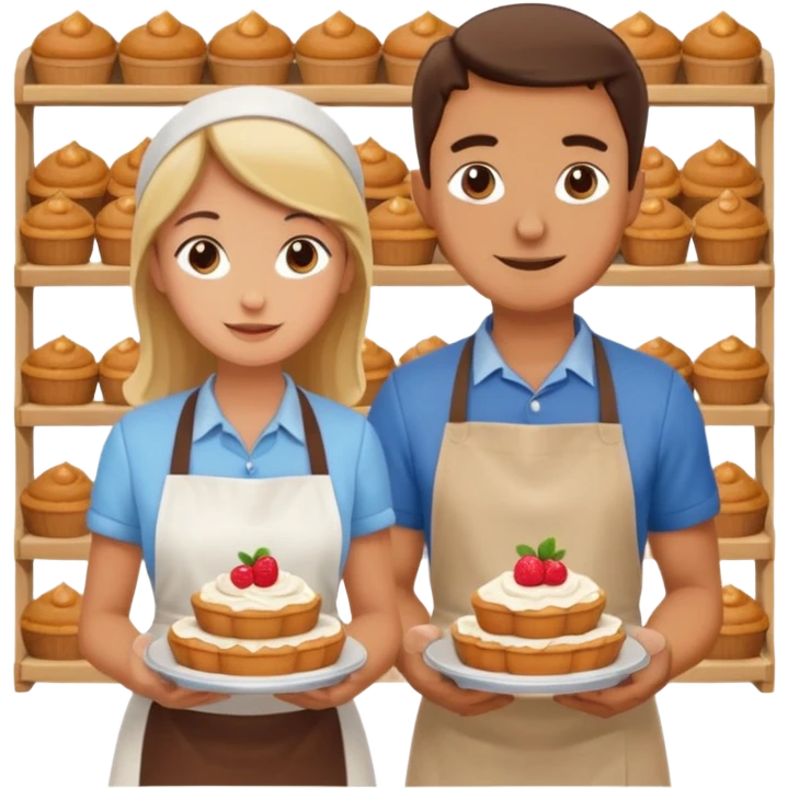 2 grown characters + shop emoji