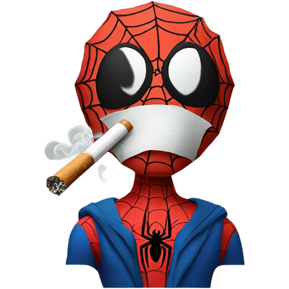 Spider-Man with cigarette emoji