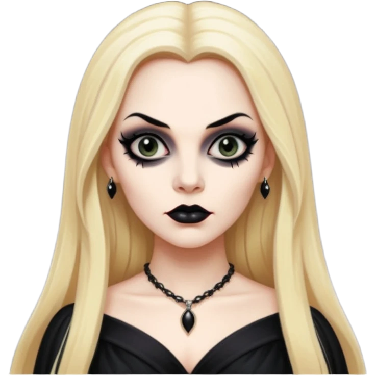 Vampira with long blonde hair emoji