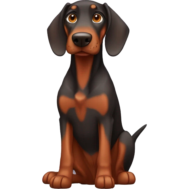 Male red Doberman with floppy ears emoji