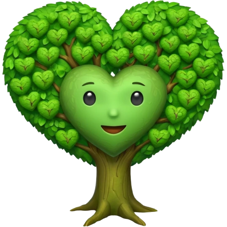 heart-shaped tree, 3D Emoji emoji