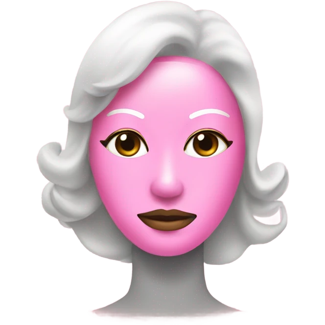 Lady with a pink face mask beauty relaxing emoji