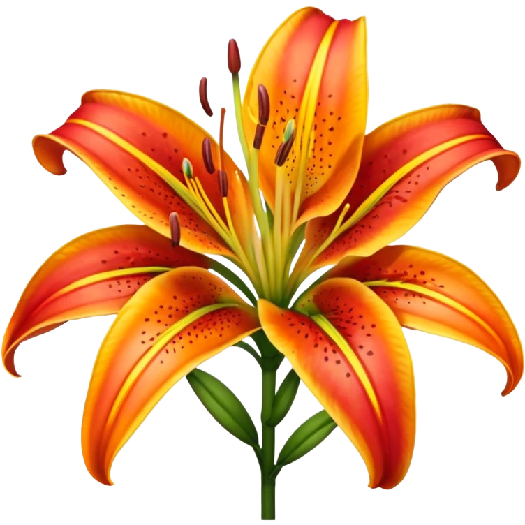 Orange, Red, and Yellow Stargazer Lily emoji
