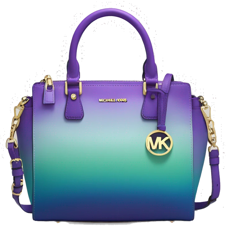 Realistic purple blue green ombre Michael kors satchel purse.  emoji