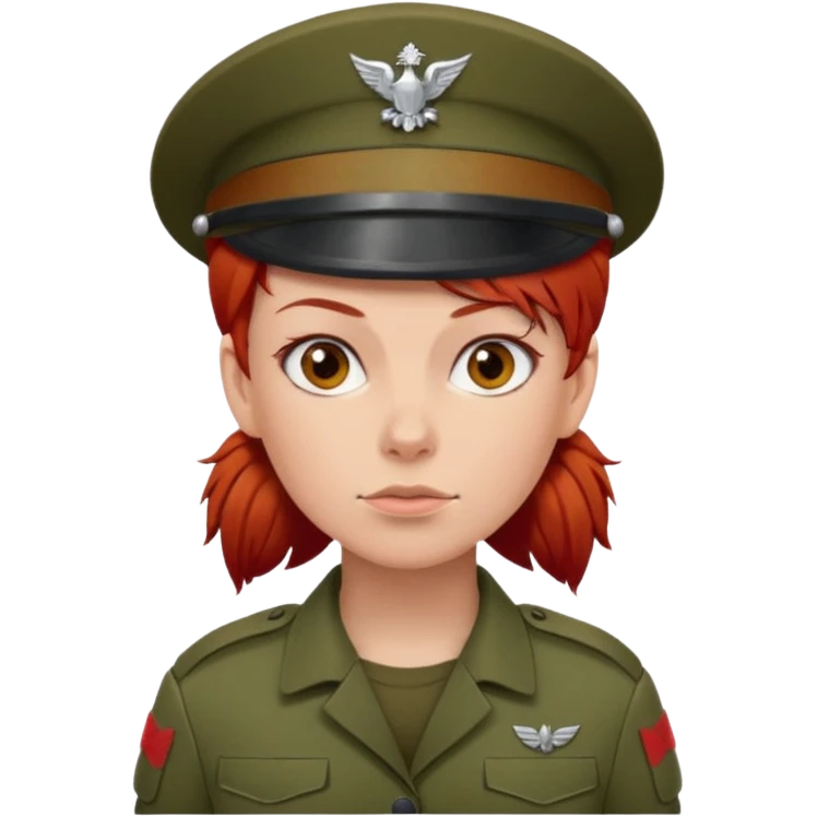 Female Soldier red hair no wearing cap emoji