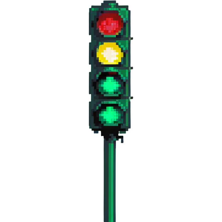 green stoplight traffic signal with bright green light emoji