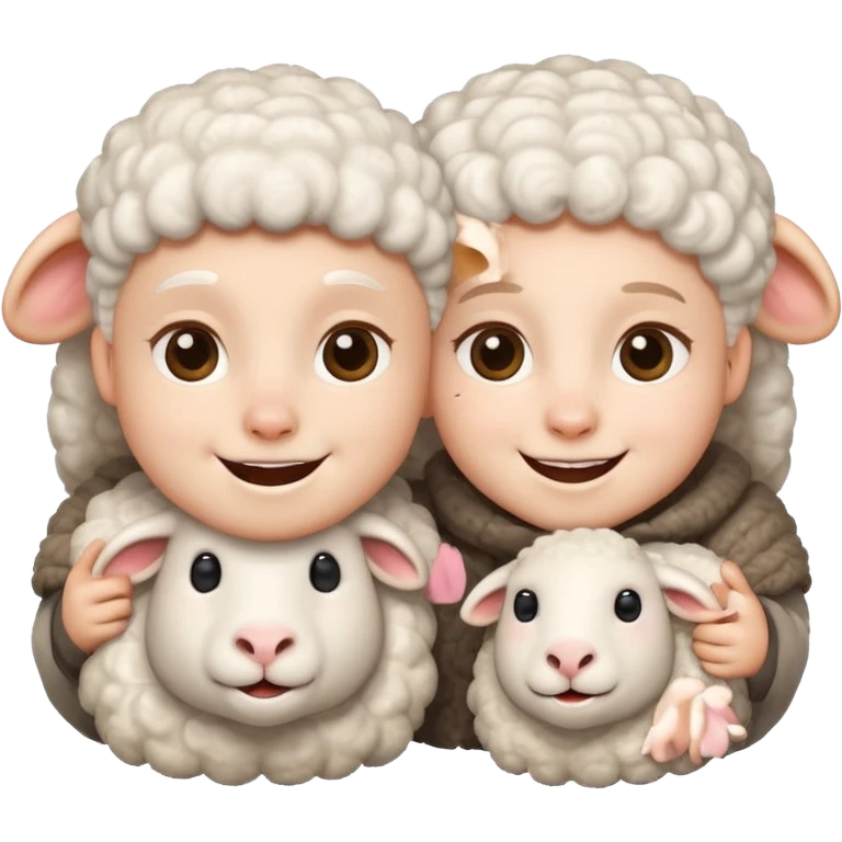 sheep boy and sheep girl couple emoji