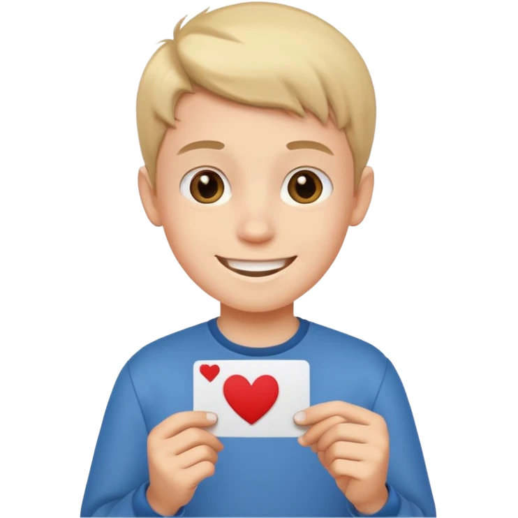 پسر کارت به دست emoji