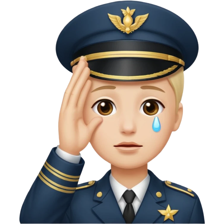 a combination of these two emojis: 🫡🥲 emoji