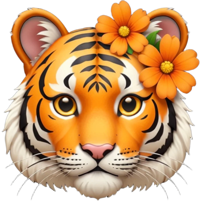 Tiger with flower emoji