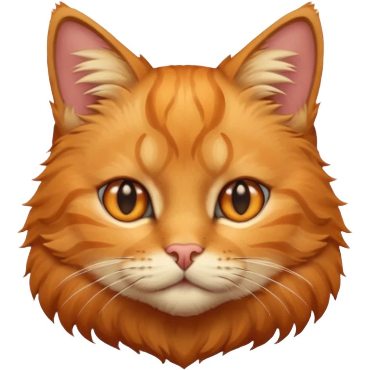 cat head, orange emoji