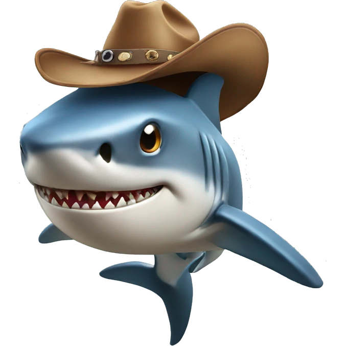 shark with a cowboy hat emoji