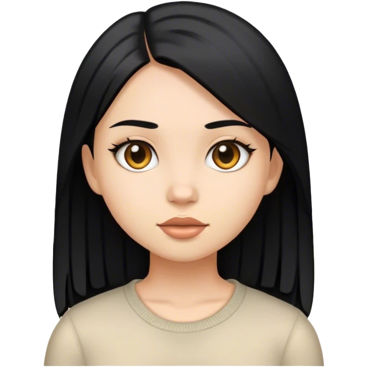girl black straight hair emoji
